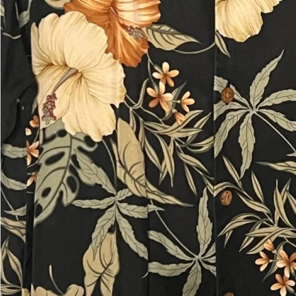 Tommy Bahama Mens Tropical tropical print silk button down shirt size XL - Picture 7 of 14